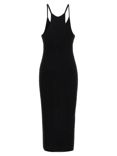 Shop Mo5ch1no Jeans Ribbed Midi Dress Dresses Black