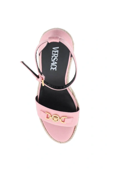 Shop Versace Medusa '95 Wedge Sandals In Pink