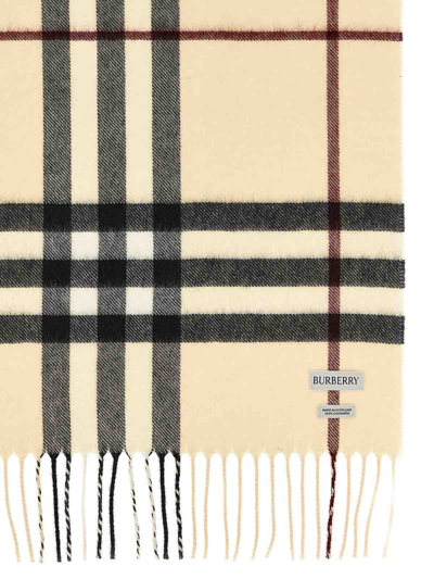Burberry Check Scarf In Beige