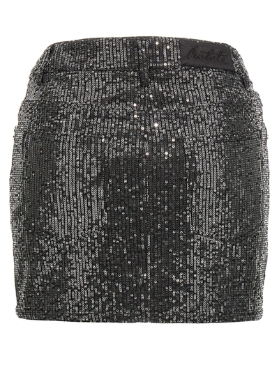 Shop Rotate Birger Christensen Sequin Denim Skirt Skirts Black