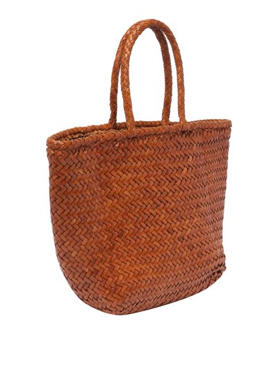 Shop Dragon Diffusion Grace Small Basket Bag In Brown