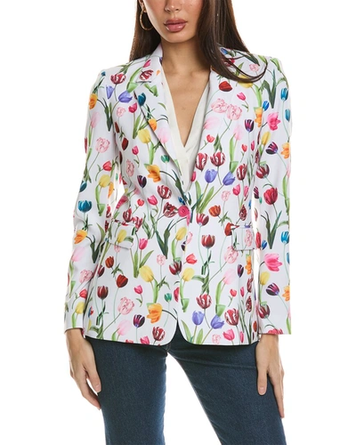 Shop Alice And Olivia Macey Fitted Blazer In Multi
