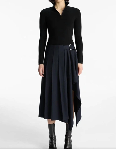 Shop A.l.c Wayland Skirt In Navy In Blue