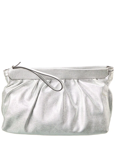 Shop Isabel Marant Luz Leather Pouch In Silver