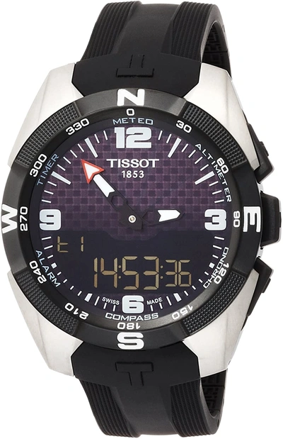 Shop Tissot Men's T-touch Sol 45mm Quartz Watch In Black