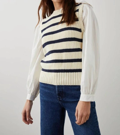 Shop Rails Bambi Twofer Sweater In Ivory/navy In Multi