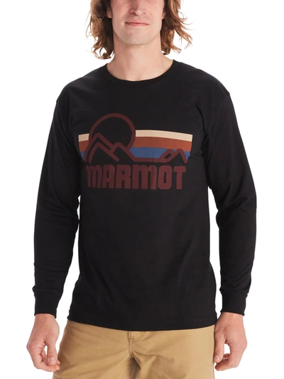 Shop Marmot Coastal Mens Cotton Crewneck Graphic T-shirt In Black