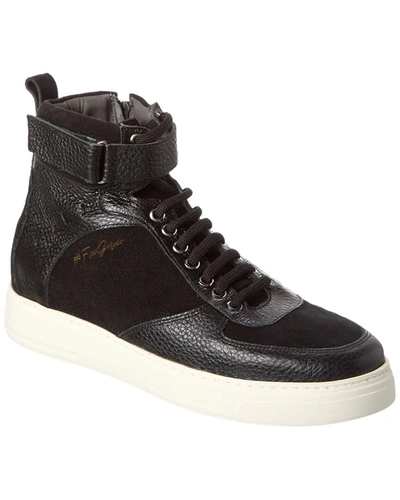 Shop Gernie 365's High Leather Shoe In Black