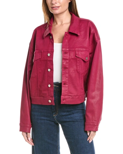 Shop Hudson Jeans Brea Swing Trucker Jacket In Red