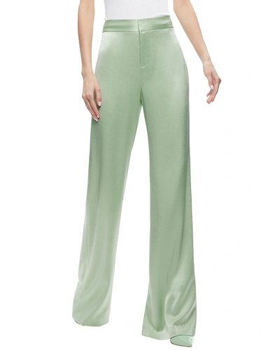 Shop Alice And Olivia Deanna High-waist Bootcut Slim Pant In Green