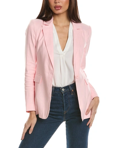 Shop Alice And Olivia Macey Linen-blend Blazer In Pink