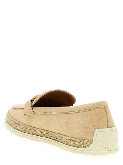 Shop Tod's Suede Loafers Beige