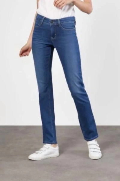 Shop Mac Dream Straight Denim In Mid Blue