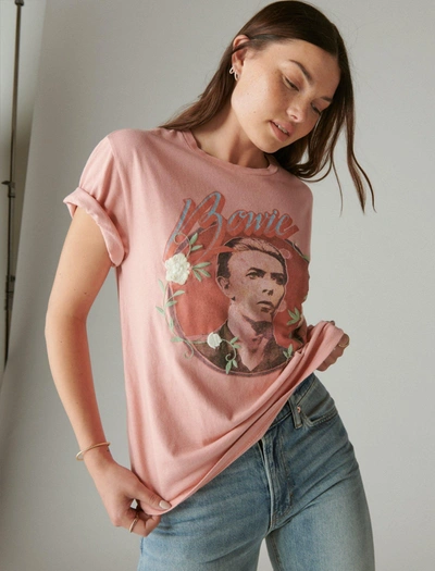 Shop Lucky Brand Women's Bowie Embroidery Boyfriend Tee In Multi