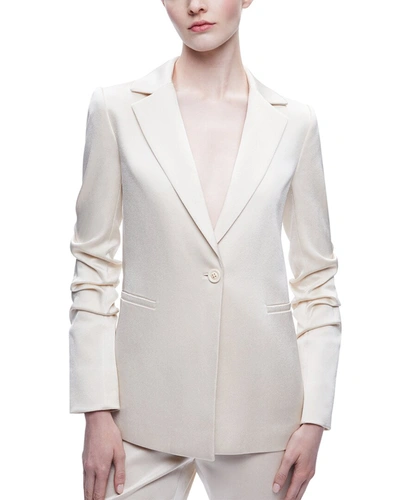 Shop Alice And Olivia Pailey Notch Collar Blazer In White