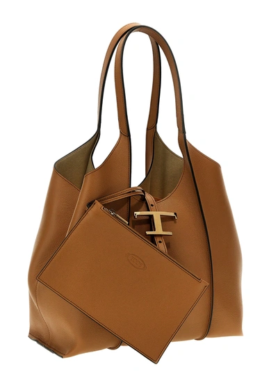 Shop Tod's T Timeless Tote Bag Brown