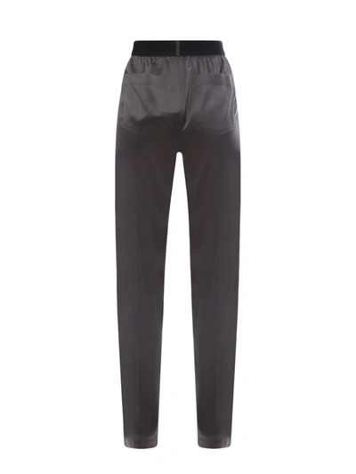 Shop Tom Ford Silk Trouser With Velvet Waistband