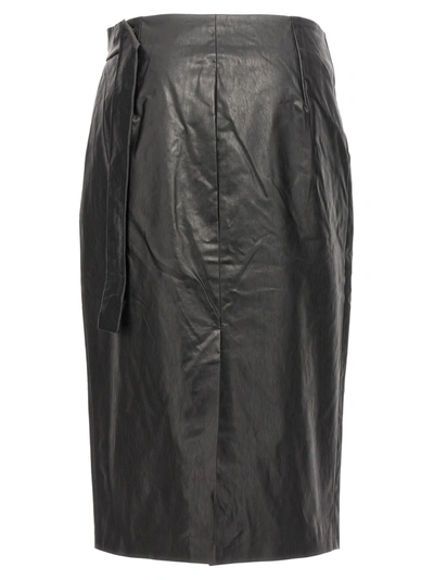 Shop Kassl Editions Wrap Skirt Oil Skirts Black