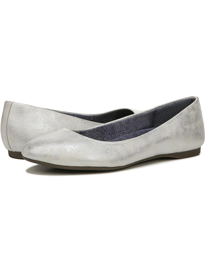Shop Dr. Scholl's Shoes Giorgie Womens Memory Foam Slip On Ballet Flats In Silver