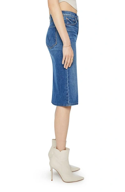 Shop Mother The Vagabond Denim Midi Skirt In Its A Small World