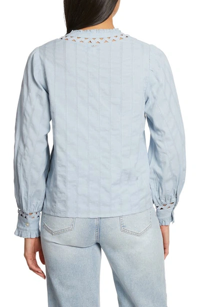 Shop Sam Edelman Vida Woven Cotton Shirt In Dusty Blue