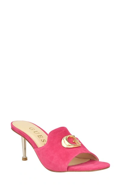Guess Snapps Slide Sandal In Medium Pink