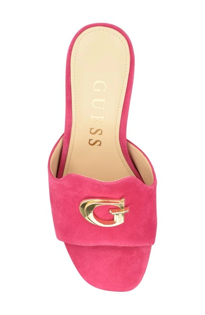 Guess Snapps Slide Sandal In Medium Pink