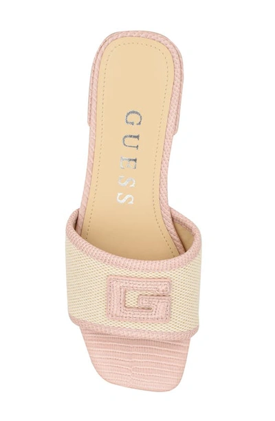 Shop Guess Tampa Slide Sandal In Light Natural/ Pink