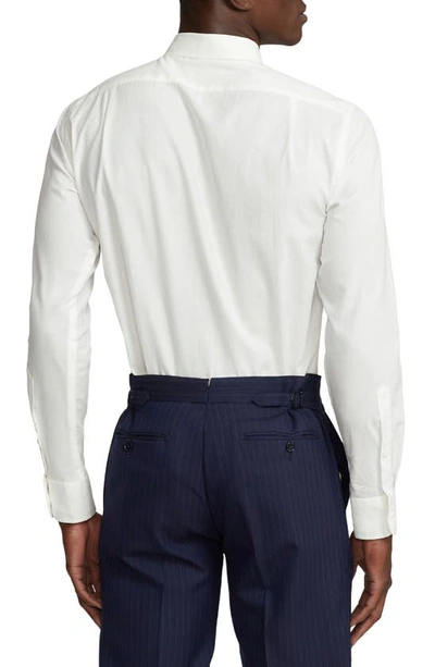 Shop Ralph Lauren Purple Label Aston Cotton Poplin Button-up Shirt In White