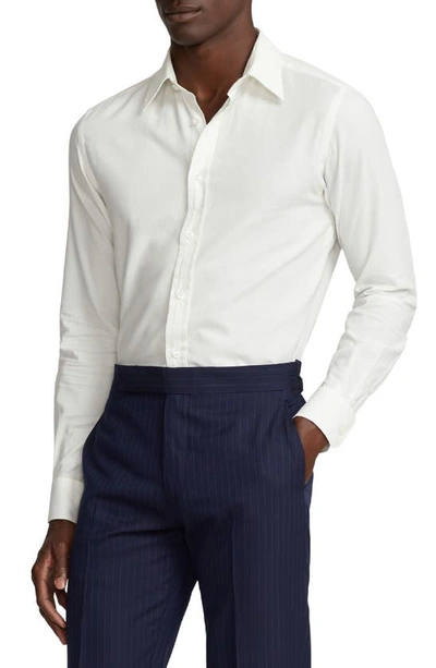 Shop Ralph Lauren Purple Label Aston Cotton Poplin Button-up Shirt In White