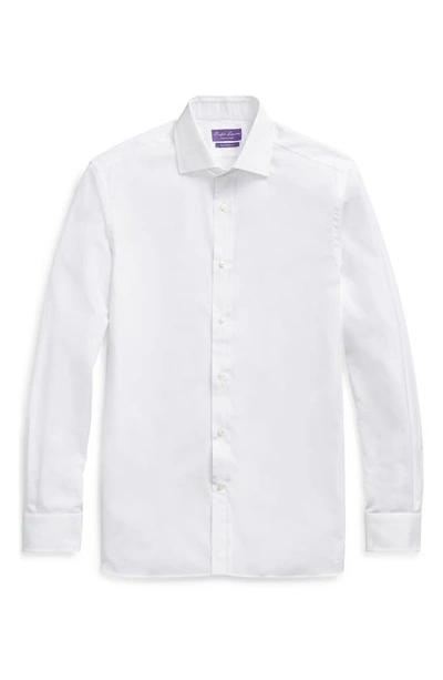 Shop Ralph Lauren Purple Label Aston Cotton Poplin Button-up Shirt In White