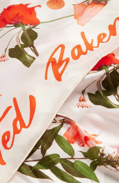 Shop Ted Baker Fionaas Floral Silk Scarf In White