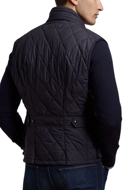 Shop Ralph Lauren Purple Label Leyland Diamond Quilted Vest In Classic Chairman Navy