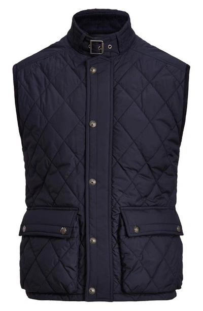 Shop Ralph Lauren Purple Label Leyland Diamond Quilted Vest In Classic Chairman Navy