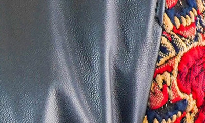 Maceoo Dragon Sleeve Leather Bomber Jacket In Black