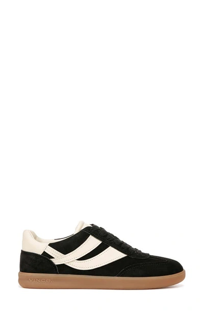 Vince Oasis Bicolor Leather Retro Sneakers In Black