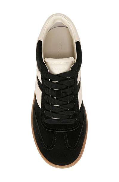 Vince Oasis Bicolor Leather Retro Sneakers In Black