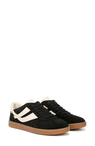 Vince Oasis Bicolor Leather Retro Sneakers In Black
