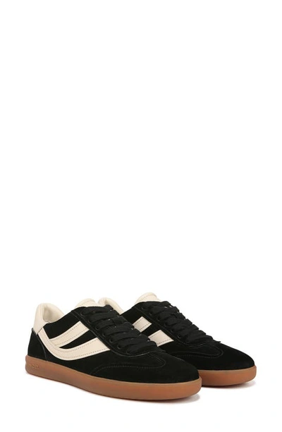 Vince Oasis Bicolor Leather Retro Sneakers In Black