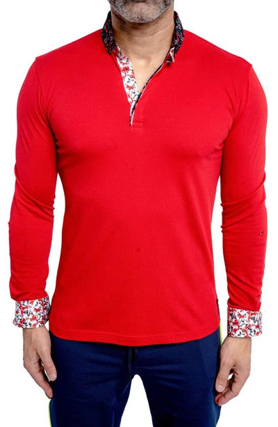 Shop Maceoo Newton Dog Love Polo In Red