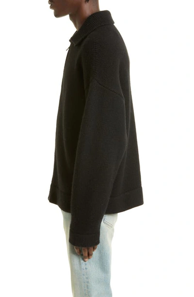 Shop The Elder Statesman Plait Gender Inclusive Cashmere Zip Jacket In Black