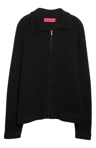 Shop The Elder Statesman Plait Gender Inclusive Cashmere Zip Jacket In Black