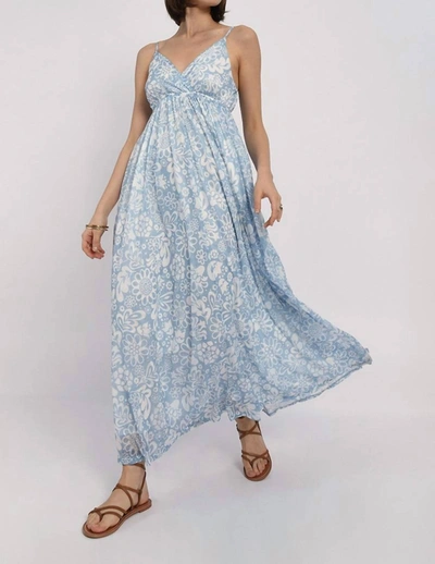 Shop Molly Bracken Maxi Printed Dress In Blue Barbara
