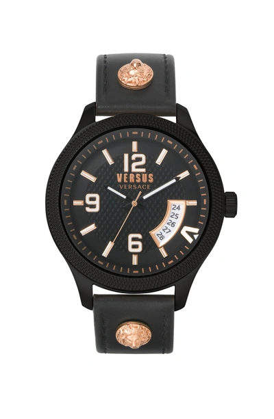 Shop Versus Men's Reale 44mm Quartz Watch In Black