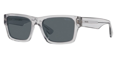 Shop Prada Men's 56mm Crystal Grey Sunglasses In Multi