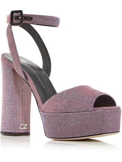 Shop Giuseppe Zanotti Blasvegas Womens Glitter Ankle Strap Platform Sandals In Pink