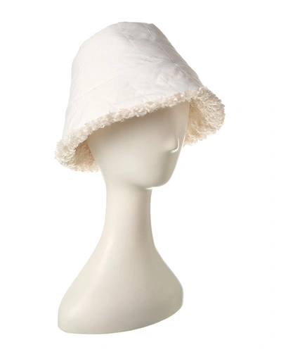 Shop Adrienne Landau Reversible Bucket Hat In White