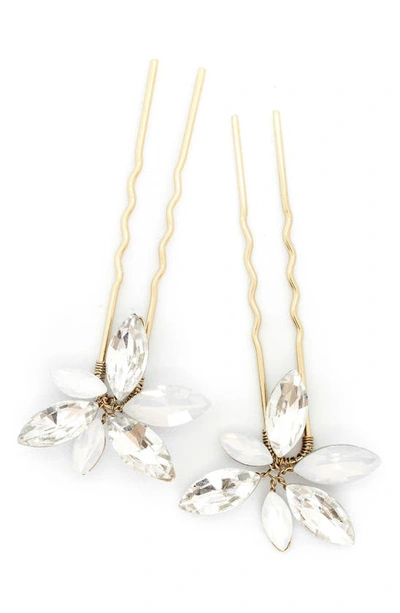 Shop Brides And Hairpins Chrysa Set Of 2 Hair Pins In Gold