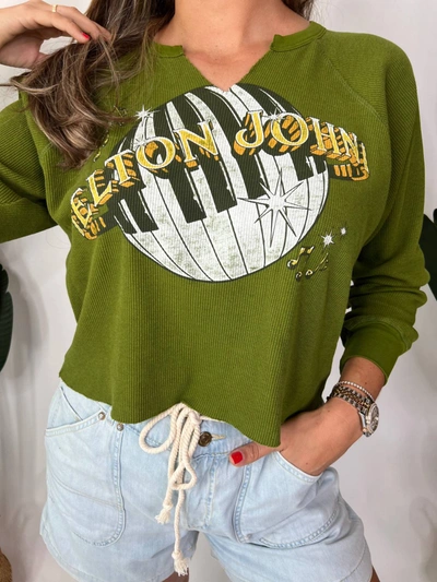 Shop Daydreamer Elton Long Sleeve Thermal In Green