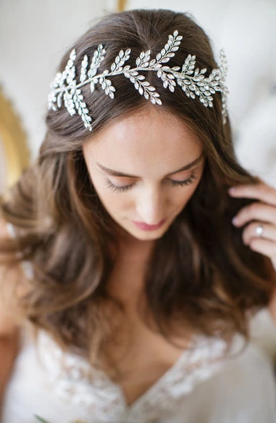 Shop Brides And Hairpins Brides & Hairpins Kira Crystal Halo & Sash In Silver